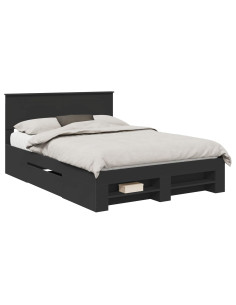 Struttura del letto Nero 140 x 200 cm Legno multistrato 2