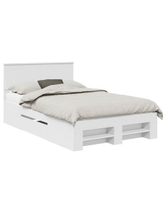 Struttura del letto Bianco 137 x 203 cm Legno multistrato 2