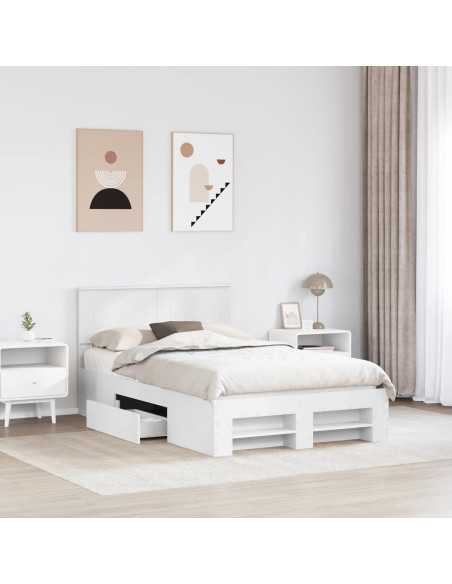 Struttura del letto Bianco 137 x 203 cm Legno multistrato