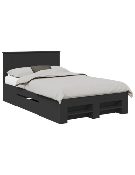 Struttura del letto Nero 137 x 203 cm Legno multistrato