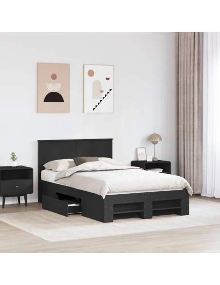 Struttura del letto Nero 137 x 203 cm Legno multistrato
