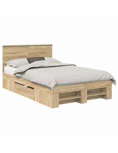 Struttura del letto con testiera Rovere Sonoma 137 x 203 cm 2