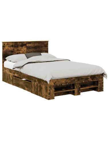 Struttura del letto Rovere fumé 137 x 203 cm Legno multistrato