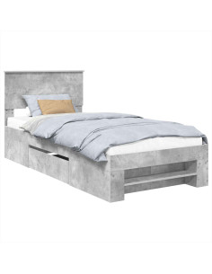 Struttura del letto con testiera Grigio cemento 100 x 200 m 2