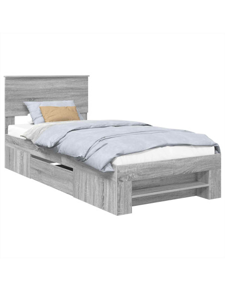 Struttura del letto Grigio Sonoma 100 x 200 m Legno multistrato