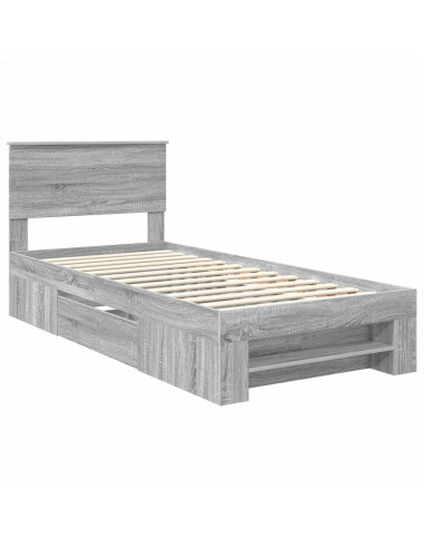 Struttura del letto Grigio Sonoma 100 x 200 m Legno multistrato