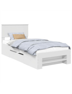 Struttura del letto Bianco 90 x 200 cm Legno multistrato 2