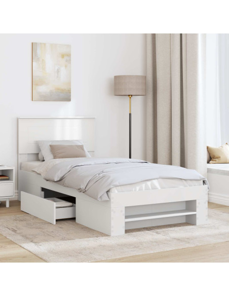 Struttura del letto Bianco 90 x 200 cm Legno multistrato