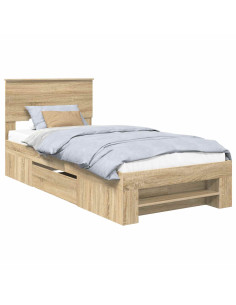 Struttura del letto Rovere Sonoma 90 x 200 cm Legno multistrato 2
