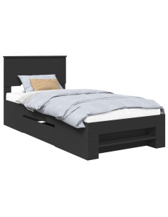 Struttura del letto Nero 80 x 200 cm Legno multistrato 2