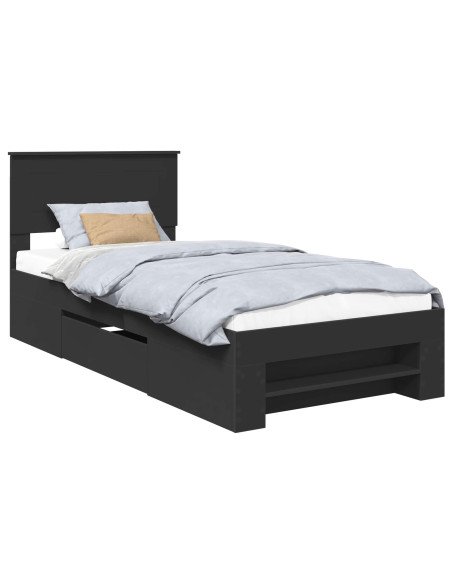 Struttura del letto Nero 80 x 200 cm Legno multistrato