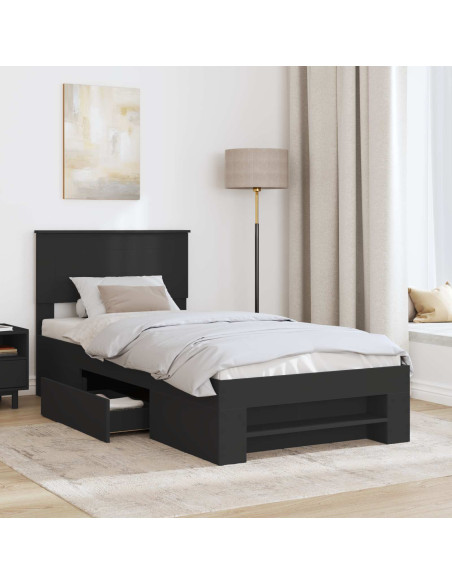 Struttura del letto Nero 80 x 200 cm Legno multistrato