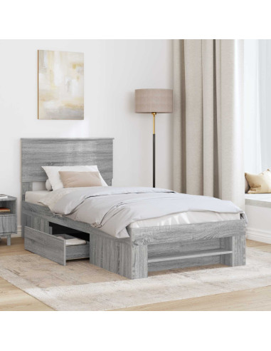 Struttura del letto Grigio Sonoma 80 x 200 cm Legno multistrato
