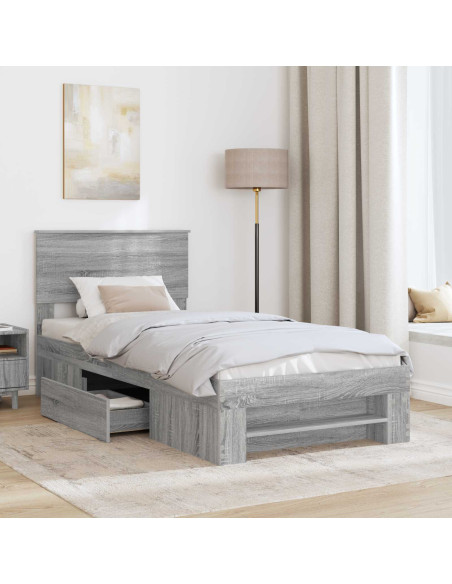 Struttura del letto Grigio Sonoma 80 x 200 cm Legno multistrato