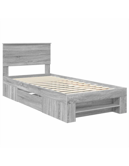 Struttura del letto Grigio Sonoma 80 x 200 cm Legno multistrato