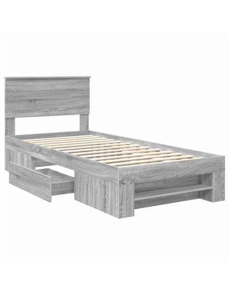 Struttura del letto Grigio Sonoma 80 x 200 cm Legno multistrato