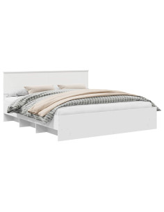 Struttura del letto Bianco 200 x 200 cm Legno multistrato 2