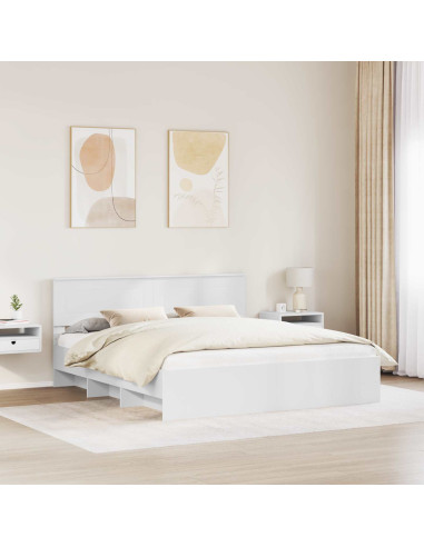 Struttura del letto Bianco 200 x 200 cm Legno multistrato