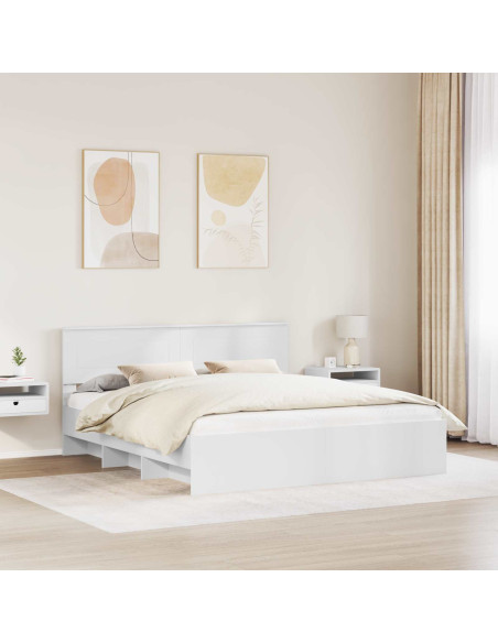 Struttura del letto Bianco 200 x 200 cm Legno multistrato