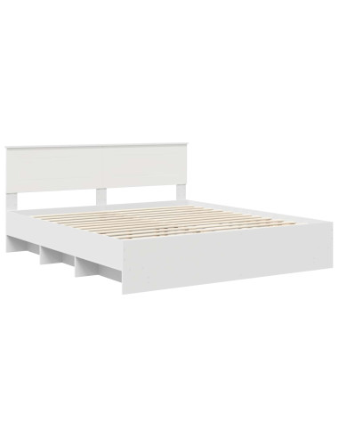 Struttura del letto Bianco 200 x 200 cm Legno multistrato