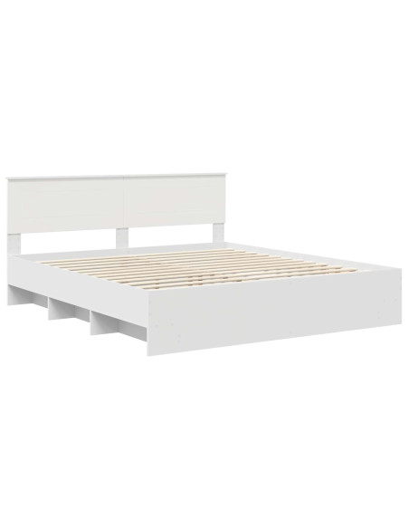 Struttura del letto Bianco 200 x 200 cm Legno multistrato