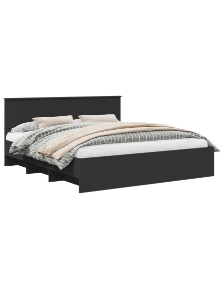 Struttura del letto Nero 200 x 200 cm Legno multistrato