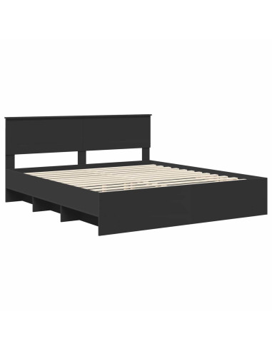 Struttura del letto Nero 200 x 200 cm Legno multistrato