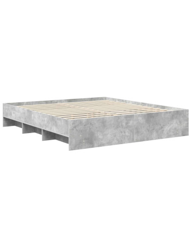 Struttura del letto con testiera Grigio cemento 200 x 200 cm