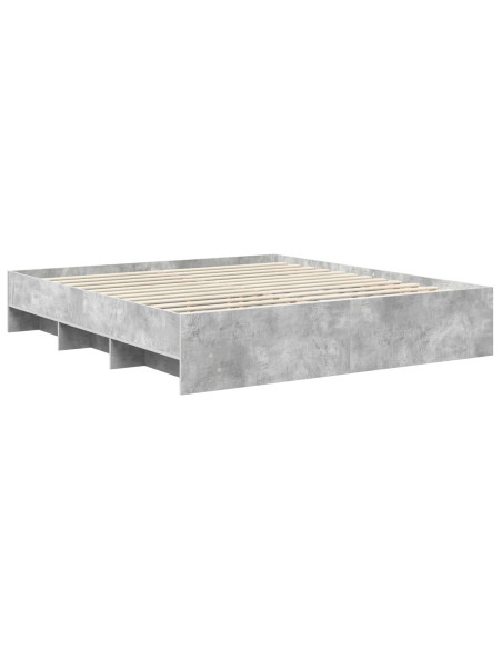 Struttura del letto con testiera Grigio cemento 200 x 200 cm
