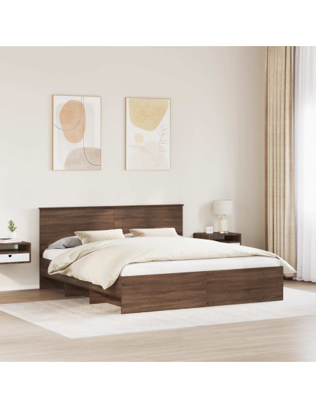 Struttura del letto con testiera Rovere Marrone 200 x 200 cm