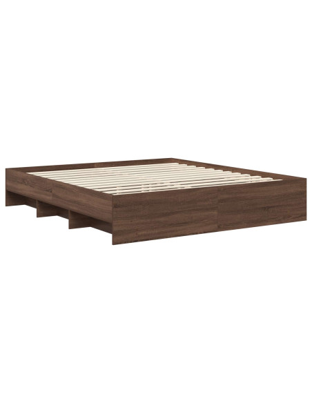 Struttura del letto con testiera Rovere Marrone 200 x 200 cm