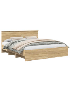 Struttura del letto con testiera Rovere Sonoma 180 x 200 cm 2