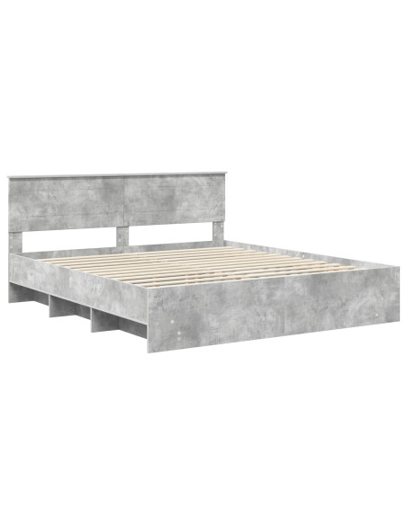 Struttura del letto con testiera Grigio cemento 180 x 200 cm