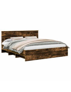 Struttura del letto Rovere fumé 180 x 200 cm Legno multistrato 2