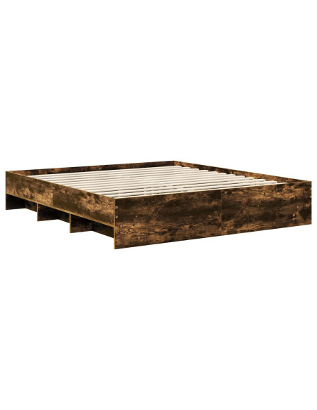 Struttura del letto Rovere fumé 180 x 200 cm Legno multistrato