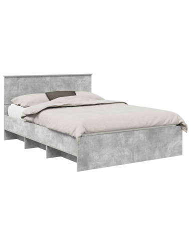 Struttura del letto con testiera Grigio cemento 160 x 200 cm