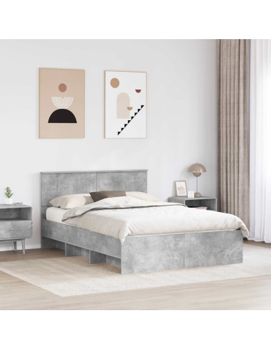 Struttura del letto con testiera Grigio cemento 160 x 200 cm