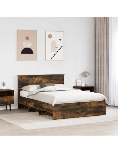 Struttura del letto Rovere fumé 160 x 200 cm Legno multistrato