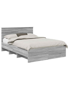 Struttura del letto con testiera Grigio Sonoma 160 x 200 cm 2