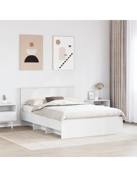 Struttura del letto Bianco 150 x 200 cm Legno multistrato