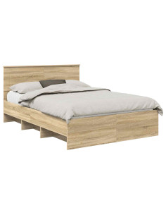 Struttura del letto con testiera Rovere Sonoma 150 x 200 cm 2