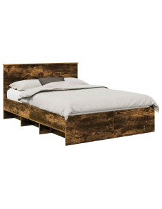 Struttura del letto Rovere fumé 150 x 200 cm Legno multistrato 2