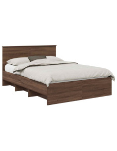 Struttura del letto con testiera Rovere Marrone 150 x 200 cm 2