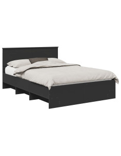 Struttura del letto Nero 140 x 200 cm Legno multistrato 2