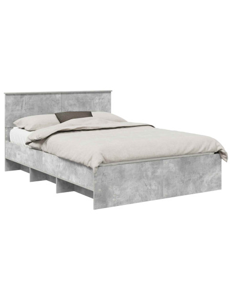 Struttura del letto con testiera Grigio cemento 140 x 200 cm