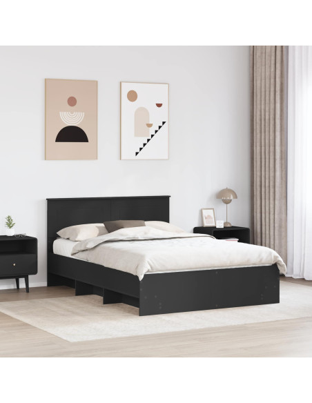 Struttura del letto Nero 140 x 200 cm Legno multistrato