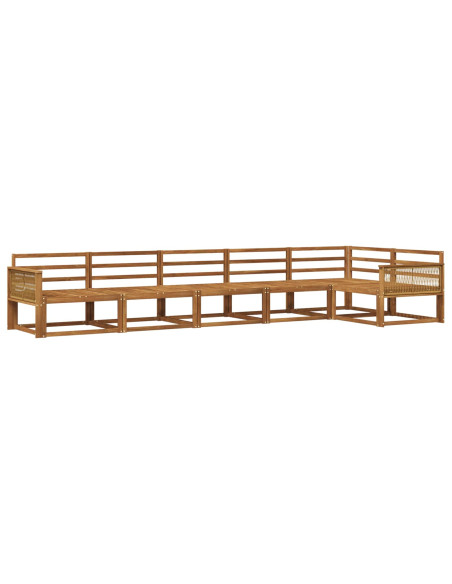 Set di divani da esterno 6 pcs Naturale