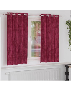Tende in Velluto 2 pcs Rosso Vino 175 x 140 cm Velluto