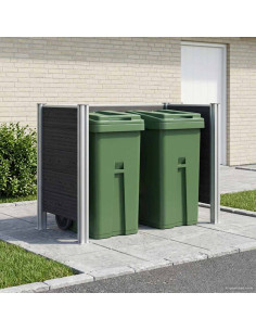 Recinzione Contenitore per Rifiuti Grigio 161 x 85 x 115 cm