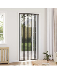 Zanzariera per porta con tenda in rete Nero poliestere